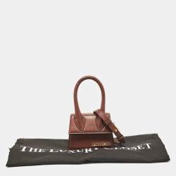 Jacquemus Dark Brown Leather Mini Le Chiquito Top Handle Bag