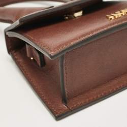 Jacquemus Dark Brown Leather Mini Le Chiquito Top Handle Bag