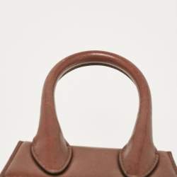 Jacquemus Dark Brown Leather Mini Le Chiquito Top Handle Bag