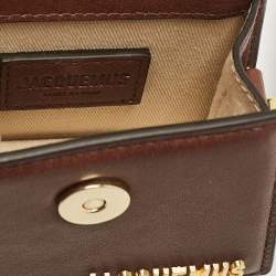 Jacquemus Dark Brown Leather Mini Le Chiquito Top Handle Bag