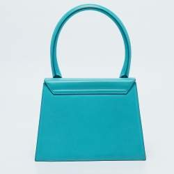 Jacquemus Light Blue Leather Grand Le Chiquito Top Handle Bag