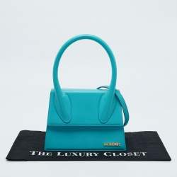 Jacquemus Light Blue Leather Grand Le Chiquito Top Handle Bag