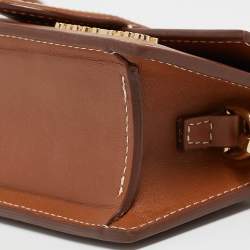 Pre Owned Jacquemus Brown Leather Mini Le Bambino Top Handle Bag