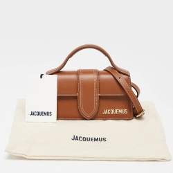 Pre Owned Jacquemus Brown Leather Mini Le Bambino Top Handle Bag