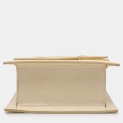 Pre Owned Jacquemus Cream Leather Le Chiquito Moyen Top Handle Bag