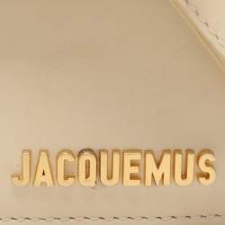 Pre Owned Jacquemus Cream Leather Le Chiquito Moyen Top Handle Bag
