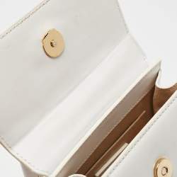 Jacquemus White Leather Le Chiquito Moyen Top Handle Bag