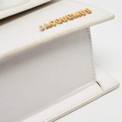 Jacquemus White Leather Le Chiquito Moyen Top Handle Bag