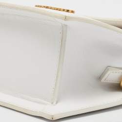 Jacquemus White Leather Le Chiquito Moyen Top Handle Bag