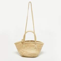 Jacquemus Cream Raffia and Leather Le Petit Panier Soleil Basket Bag