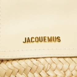 Jacquemus Cream Raffia and Leather Le Petit Panier Soleil Basket Bag