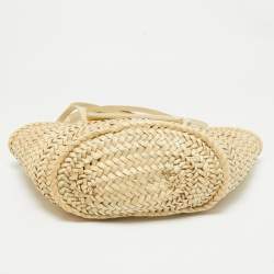 Jacquemus Cream Raffia and Leather Le Petit Panier Soleil Basket Bag