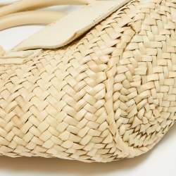 Jacquemus Cream Raffia and Leather Le Petit Panier Soleil Basket Bag