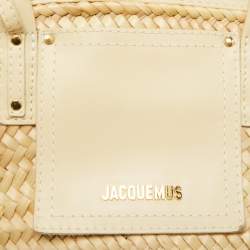Jacquemus Cream Raffia and Leather Le Petit Panier Soleil Basket Bag