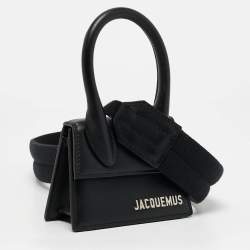 Pre Owned Jacquemus Black Leather Mini Le Chiquito Top Handle Bag