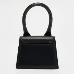 Pre Owned Jacquemus Black Leather Mini Le Chiquito Top Handle Bag