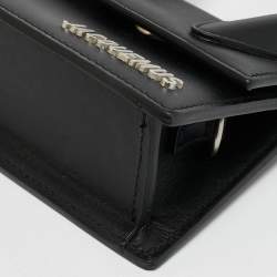 Pre Owned Jacquemus Black Leather Mini Le Chiquito Top Handle Bag