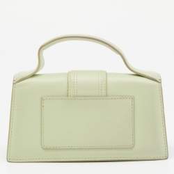 Jacquemus Light Green Leather Le Bambino Mini Top Handle Bag.