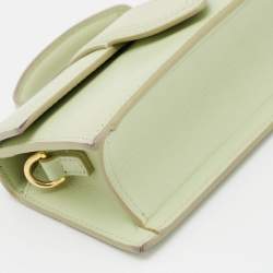 Jacquemus Light Green Leather Le Bambino Mini Top Handle Bag.
