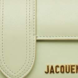 Jacquemus Light Green Leather Le Bambino Mini Top Handle Bag.