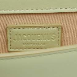 Jacquemus Light Green Leather Le Bambino Mini Top Handle Bag.