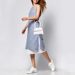 Pre Owned Jacquemus White Leather Le Chiquito Moyen Top Handle Bag