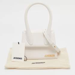 Pre Owned Jacquemus White Leather Le Chiquito Moyen Top Handle Bag