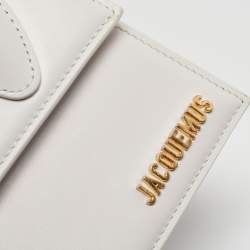 Pre Owned Jacquemus White Leather Le Chiquito Moyen Top Handle Bag