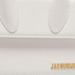 Pre Owned Jacquemus White Leather Le Chiquito Moyen Top Handle Bag
