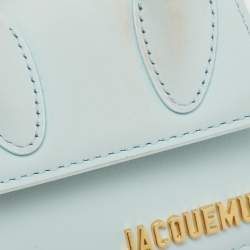 Jacquemus Light Blue Leather Mini Le Chiquito Top Handle Bag