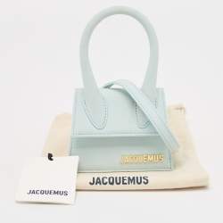 Jacquemus Light Blue Leather Mini Le Chiquito Top Handle Bag