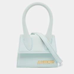 Jacquemus Light Blue Leather Mini Le Chiquito Top Handle Bag