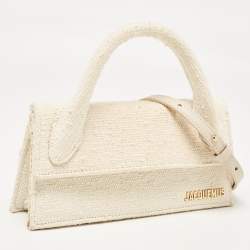 مملوكة مسبقًا Jacquemus Off White Canvas Long Le Chiquito Top Handle Bag