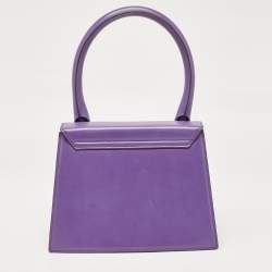 Pre Owned Jacquemus Purple Leather Grand Le Chiquito Top Handle Bag