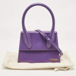 Pre Owned Jacquemus Purple Leather Grand Le Chiquito Top Handle Bag