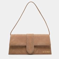 Pre Owned Jacquemus Brown Suede Le Bambino Long Shoulder Bag