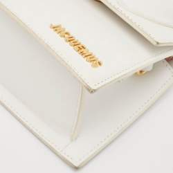 Pre Owned Jacquemus White Leather Le Chiquito Moyen Top Handle Bag