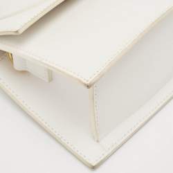 Pre Owned Jacquemus White Leather Le Chiquito Moyen Top Handle Bag