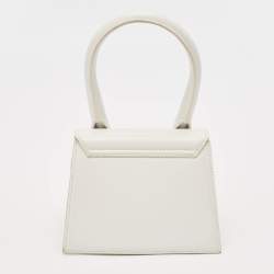 Pre Owned Jacquemus White Leather Le Chiquito Moyen Top Handle Bag