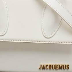 Pre Owned Jacquemus White Leather Le Chiquito Moyen Top Handle Bag