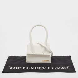 Pre Owned Jacquemus White Leather Le Chiquito Moyen Top Handle Bag