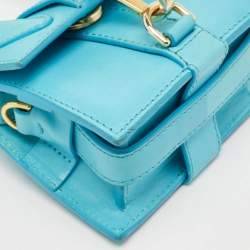 Jacquemus Light Blue Leather Mini Le Chiquito Montagne Top Handle Bag