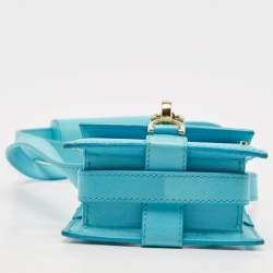 Jacquemus Light Blue Leather Mini Le Chiquito Montagne Top Handle Bag