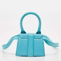 Jacquemus Light Blue Leather Mini Le Chiquito Montagne Top Handle Bag