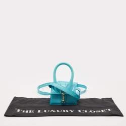 Jacquemus Light Blue Leather Mini Le Chiquito Montagne Top Handle Bag