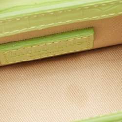 Jacquemus Light Green Croc Embossed Leather Mini Le Chiquito Top Handle Bag