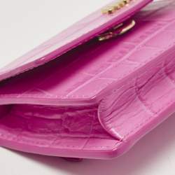 Jacquemus Pink Croc Embossed Leather La Riviera Double Tour Belt Bag