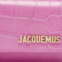 Jacquemus Pink Croc Embossed Leather La Riviera Double Tour Belt Bag