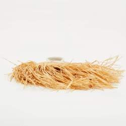 Jacquemus White/Natural Leather and Raffia Let Petite Baci Tote