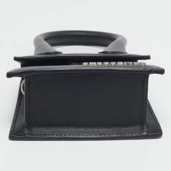 Pre Owned Jacquemus Black Leather Mini Le Chiquito Top Handle Bag